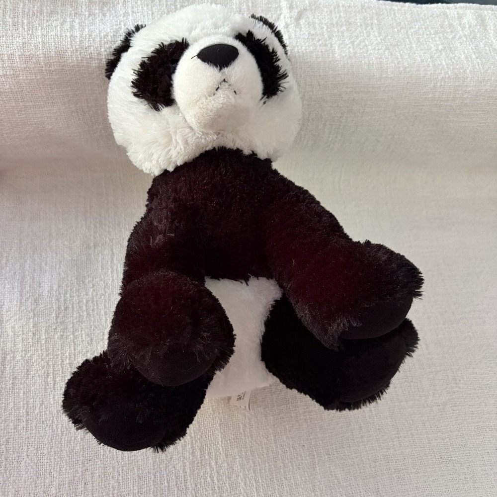 Aurora Fuzzy Panda Bear Plush 12” Black White Stuffed Animal Destination Nation